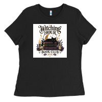 Black Watching Hour Book Club Ladies Tee - Merry & Macabre