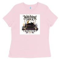 Bubblegum Pink Watching Hour Book Club Ladies Tee - Merry & Macabre