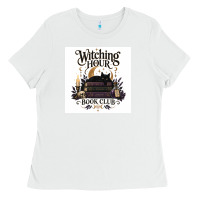 White Watching Hour Book Club Ladies Tee - Merry & Macabre