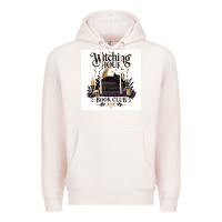 Pale Pink Watching Hour Book Club Premium Hoodie - Merry & Macabre