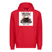 Red Watching Hour Book Club Premium Hoodie - Merry & Macabre