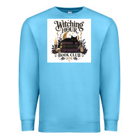 Ocean Blue Watching Hour Book Club Premium Sweatshirt - Merry & Macabre
