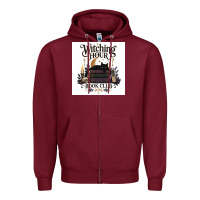 Burgundy Watching Hour Book Club Zipper Hoodie - Merry & Macabre