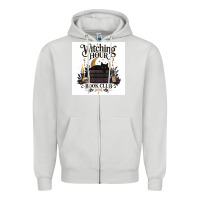 Dove Grey Watching Hour Book Club Zipper Hoodie - Merry & Macabre