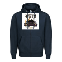 Navy Watching Hour Book Club Zipper Hoodie - Merry & Macabre