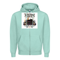 Seafoam Watching Hour Book Club Zipper Hoodie - Merry & Macabre