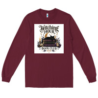 Burgundy Watching Hour Book Club Long Sleeve Tee - Merry & Macabre