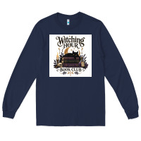Navy Watching Hour Book Club Long Sleeve Tee - Merry & Macabre