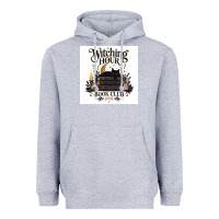 Heather Grey Watching Hour Book Club Heavyweight Hoodie - Merry & Macabre