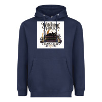 Navy Watching Hour Book Club Heavyweight Hoodie - Merry & Macabre