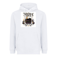 White Watching Hour Book Club Heavyweight Hoodie - Merry & Macabre