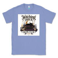 Colony Blue Watching Hour Book Club Classic Tee - Merry & Macabre