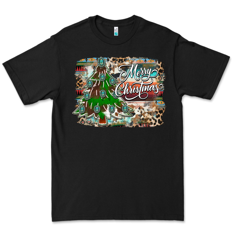 Merry Christmas Tree Western Premium Tee by CowhideDigitalArt | Teevron