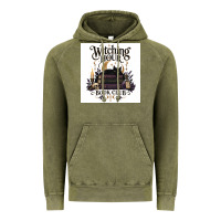 Vintage Olive Watching Hour Book Club Vintage Hoodie - Merry & Macabre