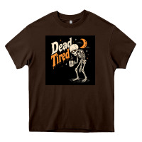 Chocolate Brown Dead Tired Heavy Core Tee - Merry & Macabre