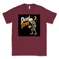 Burgundy Dead Tired Classic Tee - Merry & Macabre