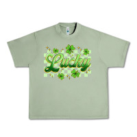 Oil Green checkered lucky Urban Heavy Tee - Artiststas