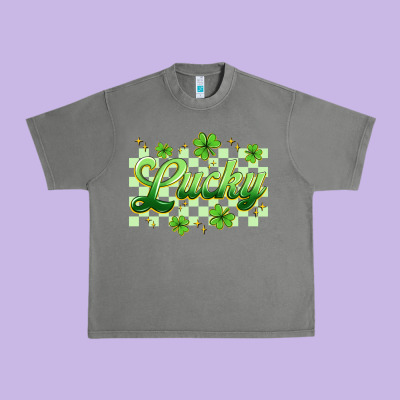 Checkered Lucky Urban Heavy Tee Designed By Artiststas