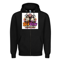 Black spooky disco vibes Zipper Hoodie - Merry & Macabre