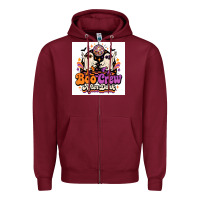 Burgundy spooky disco vibes Zipper Hoodie - Merry & Macabre