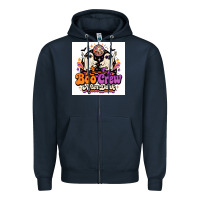 Navy spooky disco vibes Zipper Hoodie - Merry & Macabre