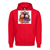 Red spooky disco vibes Zipper Hoodie - Merry & Macabre