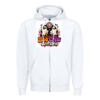 White spooky disco vibes Zipper Hoodie - Merry & Macabre