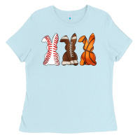 Baby Blue western easter support bunny Ladies Tee - Artiststas