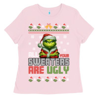 Bubblegum Pink ugly Christmas Ladies Tee - killa-kam