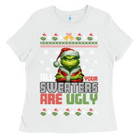 White ugly Christmas Ladies Tee - killa-kam