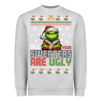 Heather Grey ugly Christmas Heavyweight Sweatshirt - killa-kam