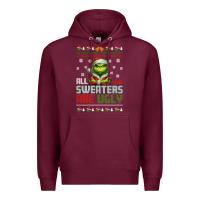 Burgundy ugly Christmas Premium Hoodie - killa-kam