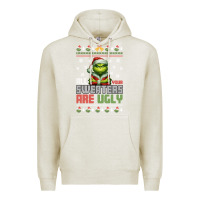 Oatmeal Heather ugly Christmas Premium Hoodie - killa-kam