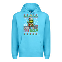 Ocean Blue ugly Christmas Premium Hoodie - killa-kam