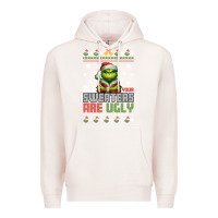 Pale Pink ugly Christmas Premium Hoodie - killa-kam