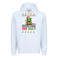 White ugly Christmas Premium Hoodie - killa-kam