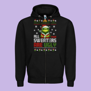 Ugly Christmas Zipper Hoodie Designed By Killa-kam