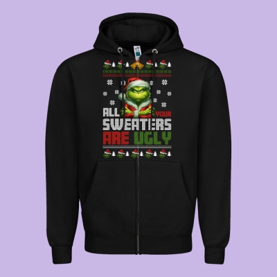 Zipper Hoodie ugly Christmas