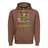 Chestnut ugly Christmas Zipper Hoodie - killa-kam
