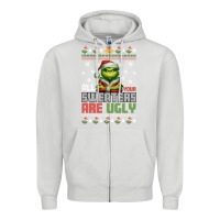 Dove Grey ugly Christmas Zipper Hoodie - killa-kam