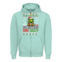 Seafoam ugly Christmas Zipper Hoodie - killa-kam