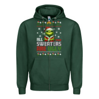 Sports Green ugly Christmas Zipper Hoodie - killa-kam
