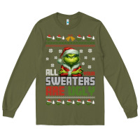 Army Green ugly Christmas Long Sleeve Tee - killa-kam