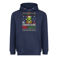 Navy ugly Christmas Heavyweight Hoodie - killa-kam