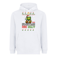 White ugly Christmas Heavyweight Hoodie - killa-kam