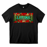 Black latina license plate Heavy Core Tee - BundleAndBundleShop
