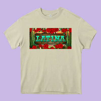 Latina License Plate Heavy Core Tee Designed By Bundleandbundleshop