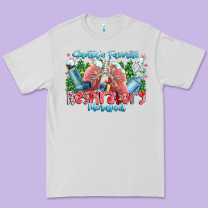 Santa's Favorite Respiratory Therapist Premium Tee Designed By Cowhidedigitalart