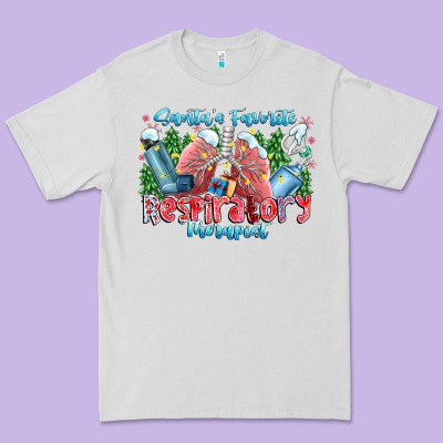 Santa's Favorite Respiratory Therapist Premium Tee Designed By Cowhidedigitalart