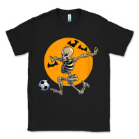 Black skeleton soccer player funny halloween blood moon Classic Tee - DesignPulse